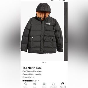The North Face Kids’ Water Repellent Fleece Lined Hooded Down Parka Size 12